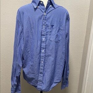 American Eagle Outfitters Blue Casual Button Down Shirt Relaxed Fit